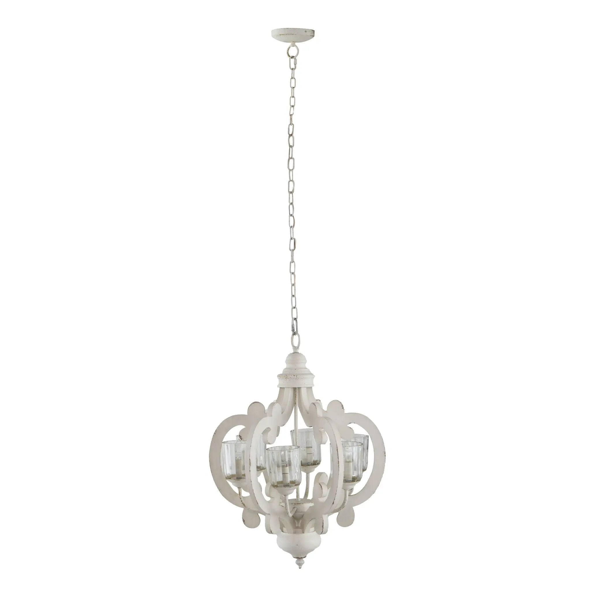 Farmhouse Chandelier, 6 Light Wood Chandelier Pendant Light Fixture With Adjustable Chain For Dining Room Living Room Entryway, Bulb Not Included by HouseOfZazla