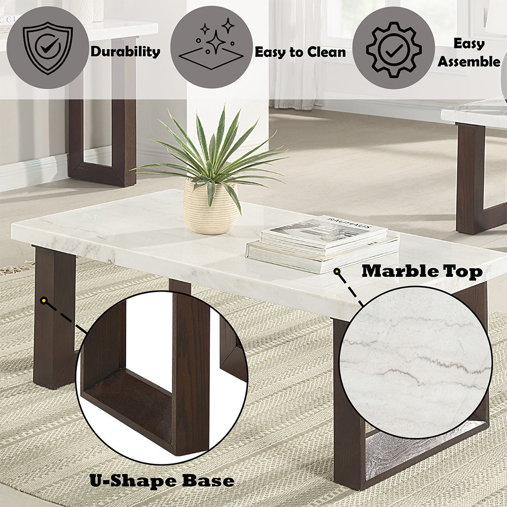 Edwyn - Table With Marble Top by Unique Piece Furniture