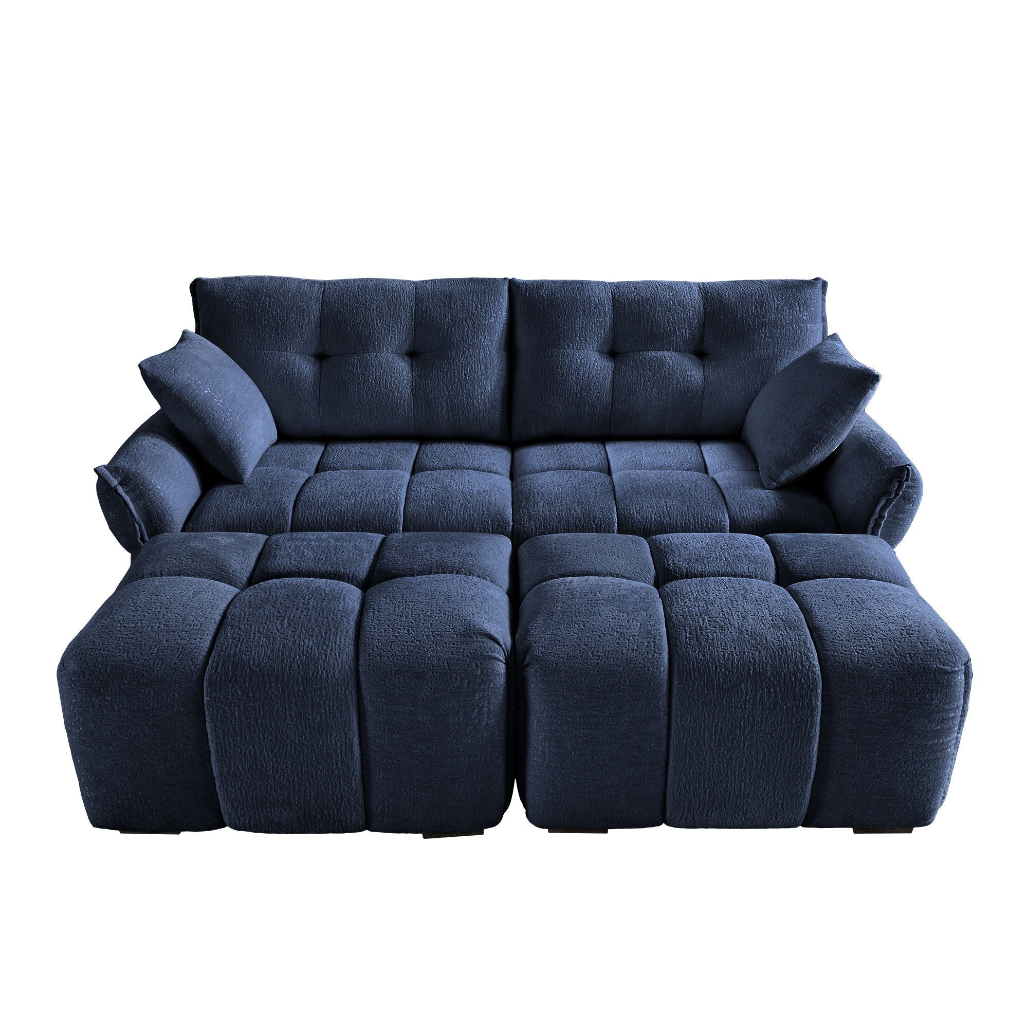 Sofa Set With Ottoman And Pillows, Textured, High Resilience Cushions by HouseOfZazla