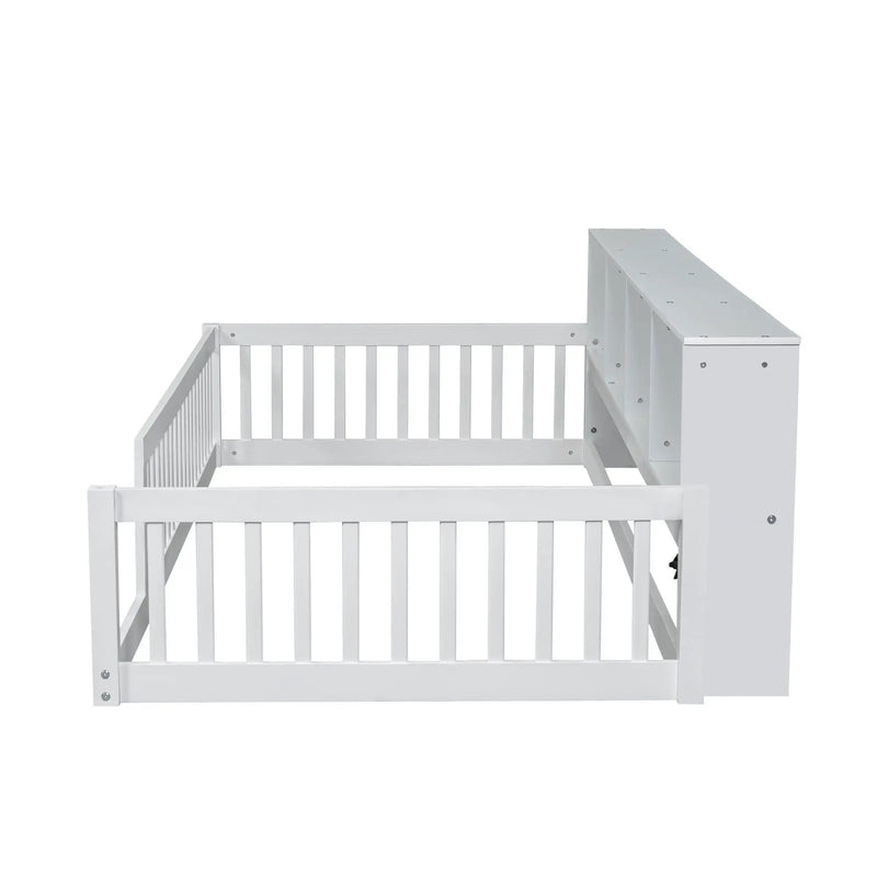 Floor Bed With Storage Cabinets And USB Ports by Unique Piece Furniture