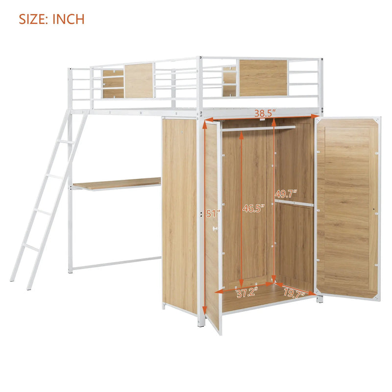 Loft Bed With L Shape Desk And Wardrobe by HouseOfZazla