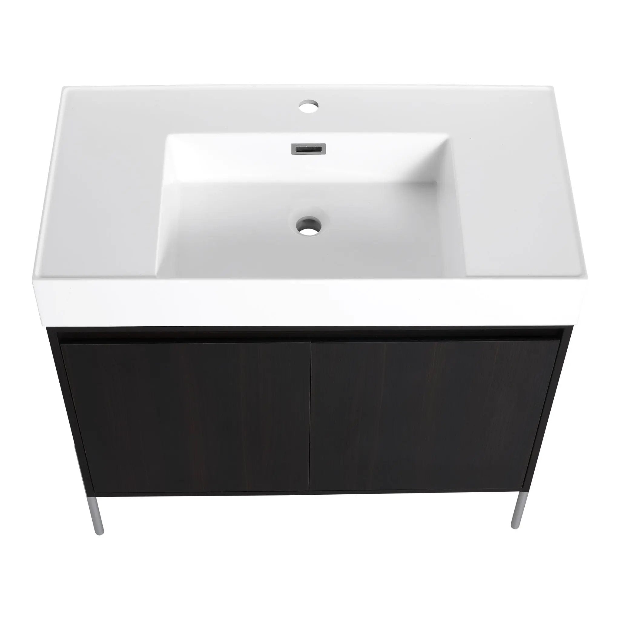 Freestanding Bathroom Vanity With Resin Sink And Storage Cabinet by HouseOfZazla