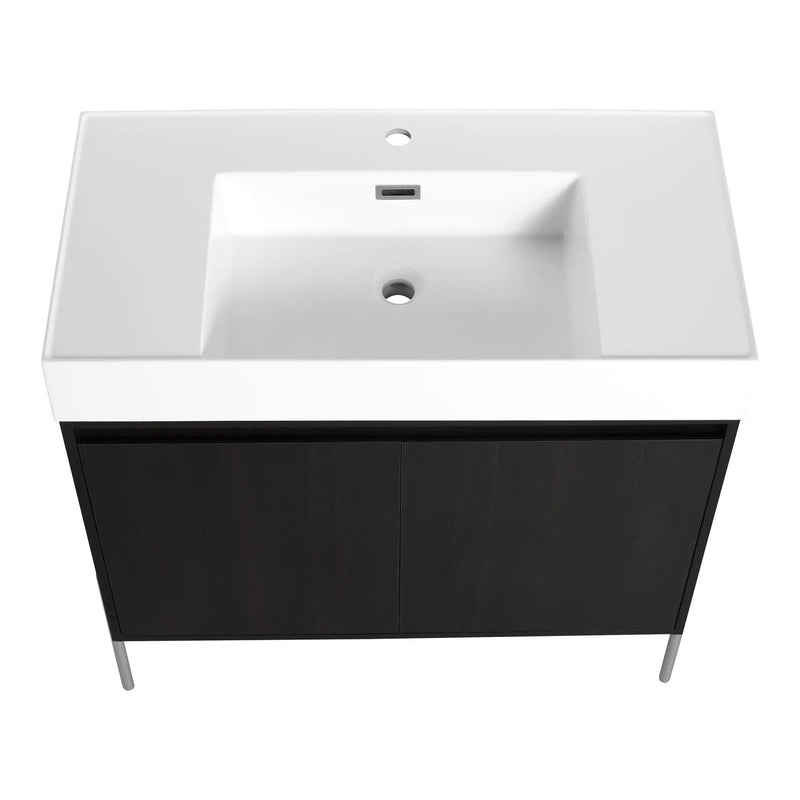 Freestanding Bathroom Vanity With Resin Sink And Storage Cabinet by HouseOfZazla