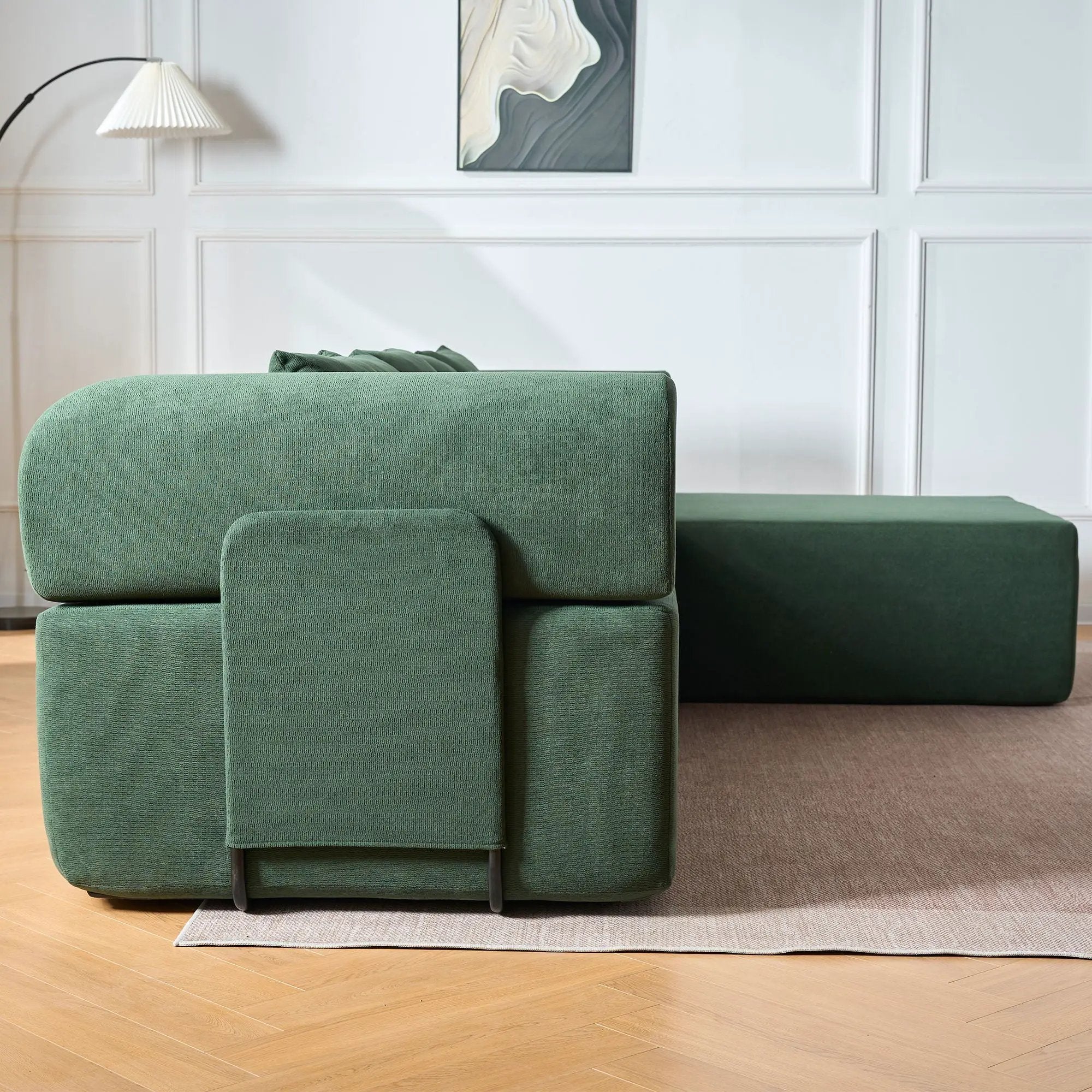 Modular L-Shaped Sectional Sofa With Deep Seat, Movable Chaise & 5 Pillows by HouseOfZazla