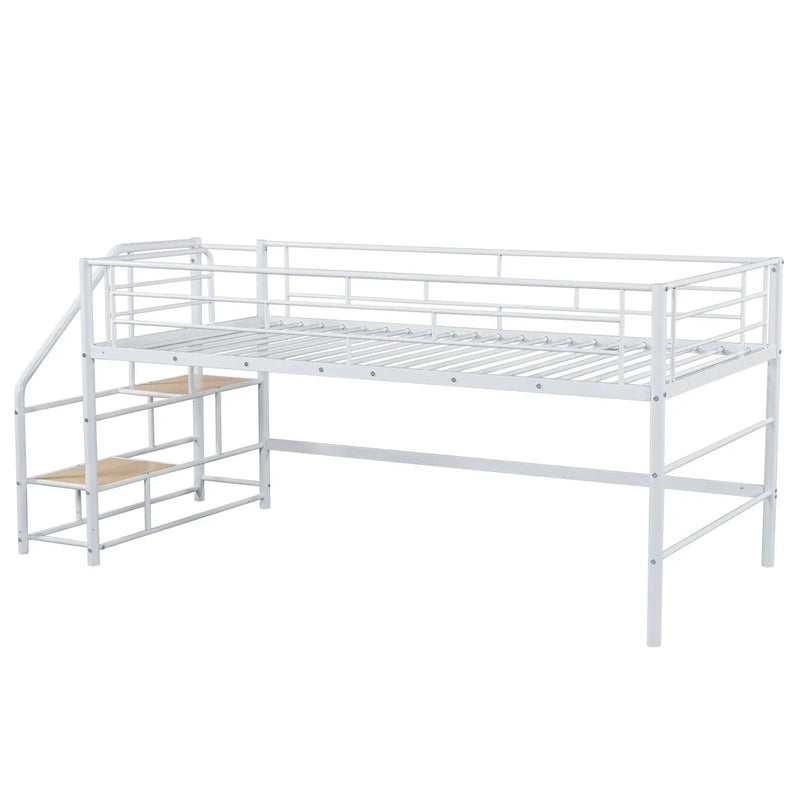 Loft Bed With Storage Stairs And Metal Frame by HouseOfZazla