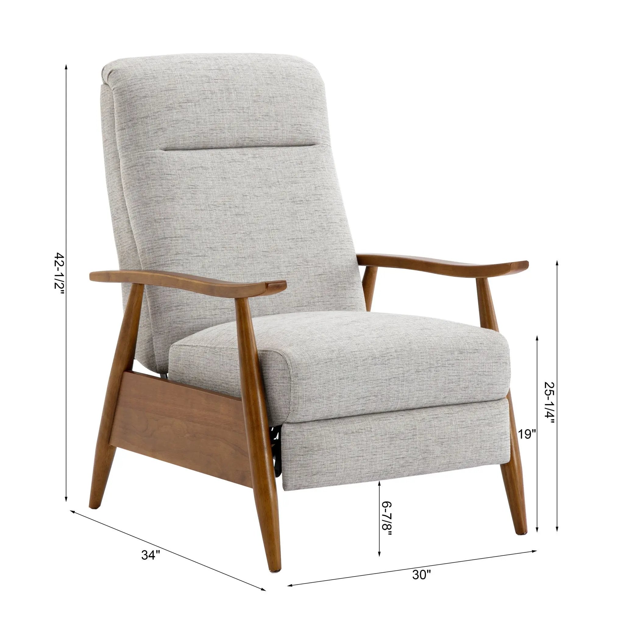 Vaughn - Push Back Recliner With Solid Hardwood Legs by HouseOfZazla