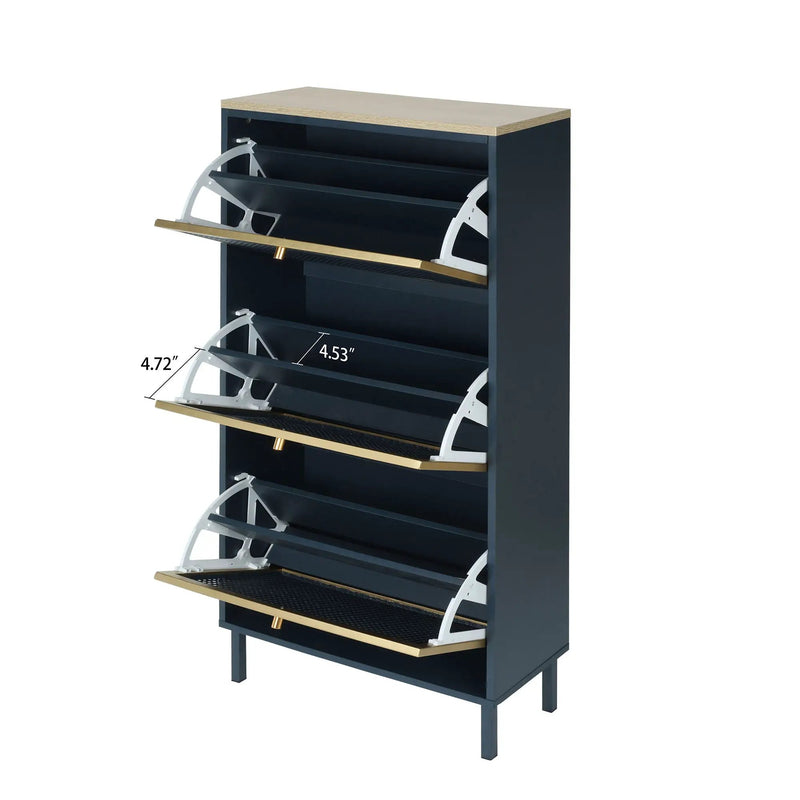 Modern Rattan 3 Door Shoe Rack Cabinet For Entryway by Unique Piece Furniture