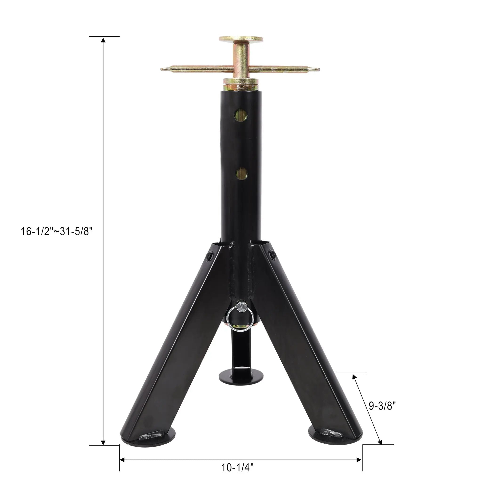 RV Adjustable Telescoping Stabilizer Jack Stand Supports 16" to 30" (Set of 2) - Black by HouseOfZazla