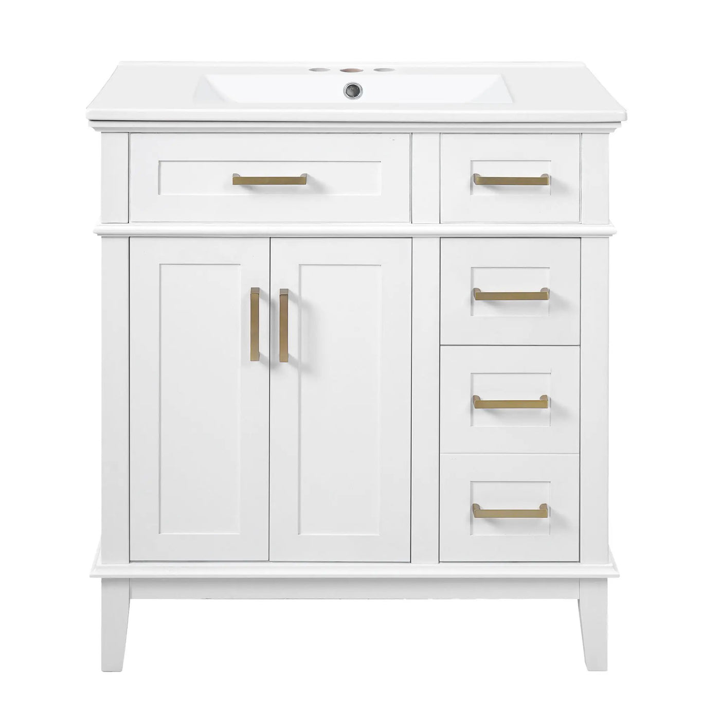 Modern Bathroom Vanity With Ceramic Sink, Soft Close Storage Cabinet by Unique Piece Furniture