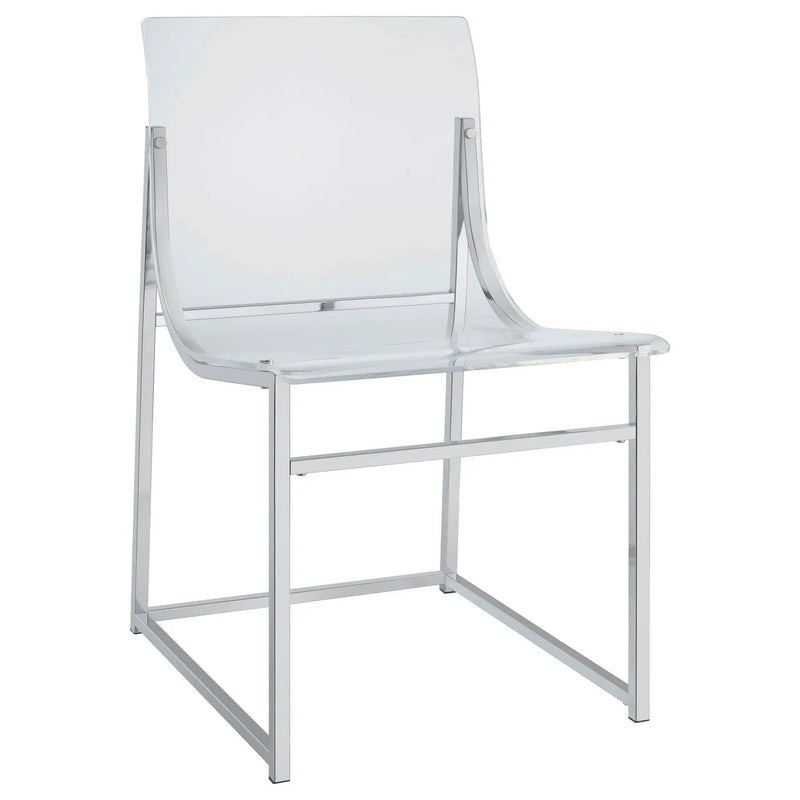 Adino Acrylic Dining Side Chair Chrome (Set of 2) by Unique Piece Furniture