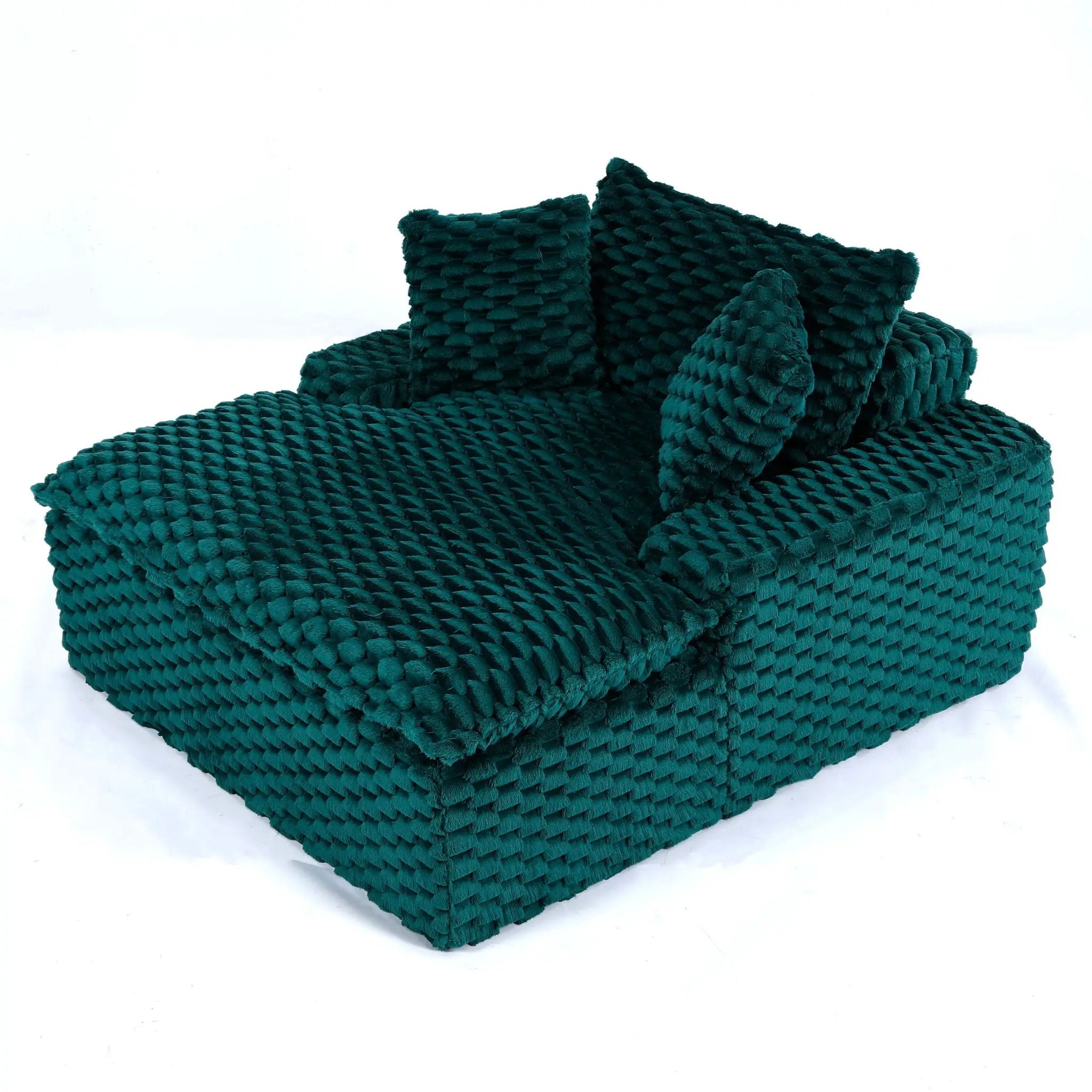 Comfort Bearing Sofa With 2 Pillows And 1 Backrest - Green by Unique Piece Furniture