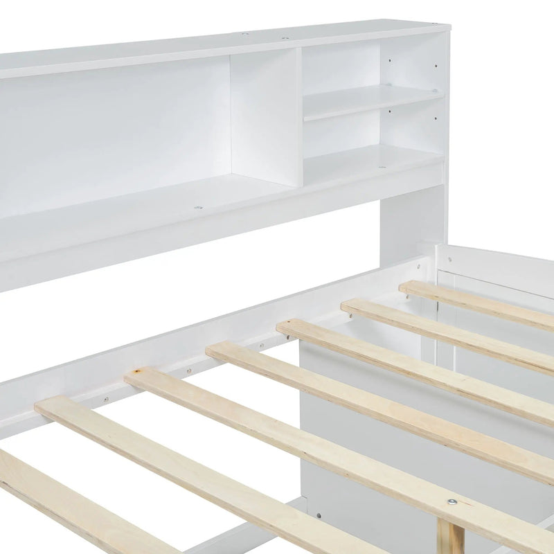 Daybed With 2 Bedside Cabinets, Upper Shelves And 4 Drawers by HouseOfZazla