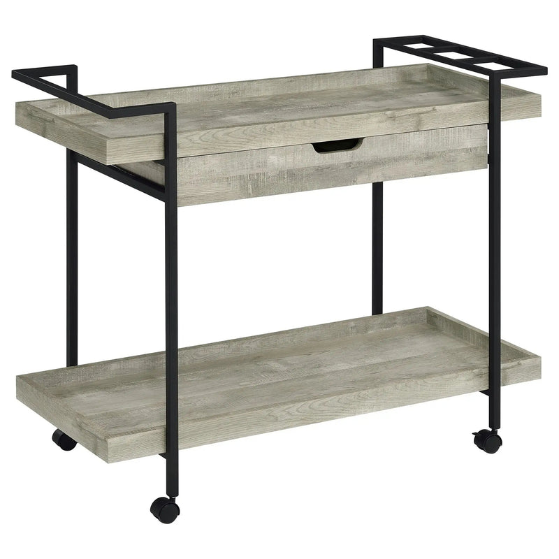 Ventura 1-drawer Engineered Wood Bar Cart Grey Driftwood by Unique Piece Furniture