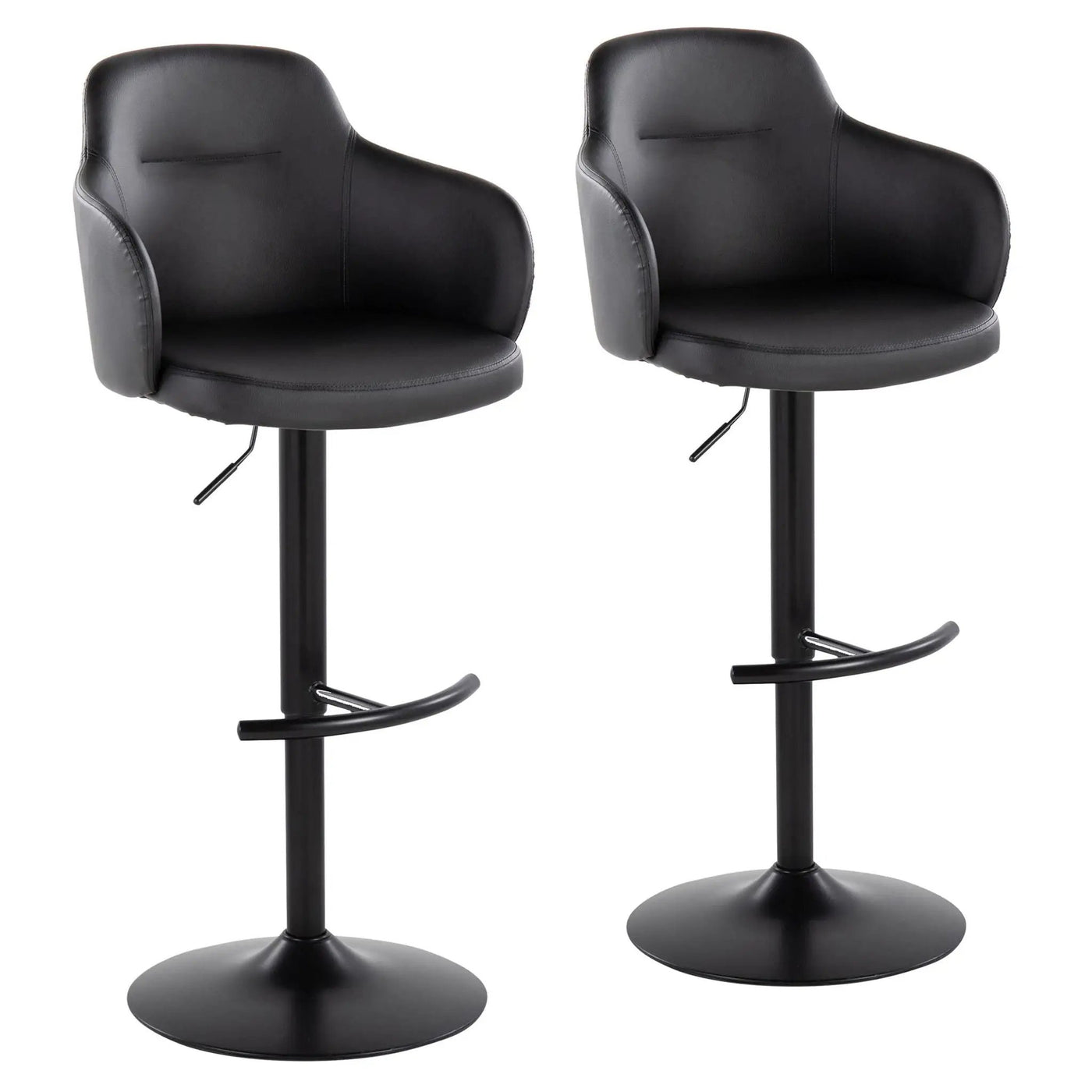 Boyne - Contemporary Adjustable Barstool With Swivel With Rounded T Footrest (Set of 2) by HouseOfZazla