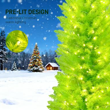 72 INCH Whimsical Christmas Tree, Pencil Xmas Tree with, photo 4 of 8