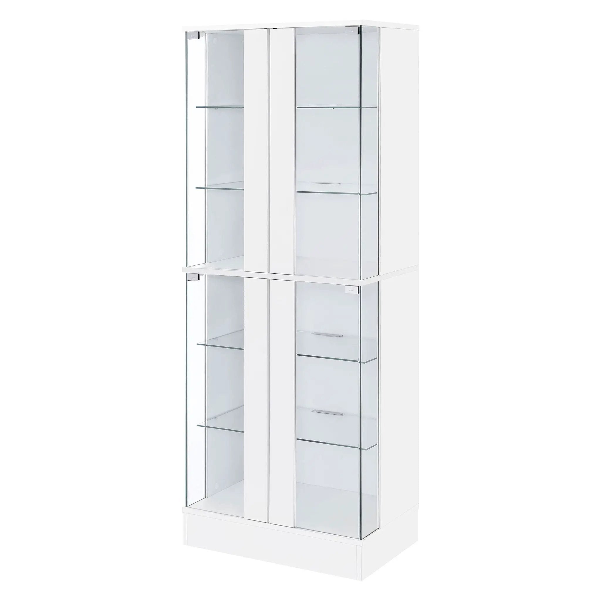 Cabra 4-door LED Curio Display Cabinet White High Gloss by Unique Piece Furniture
