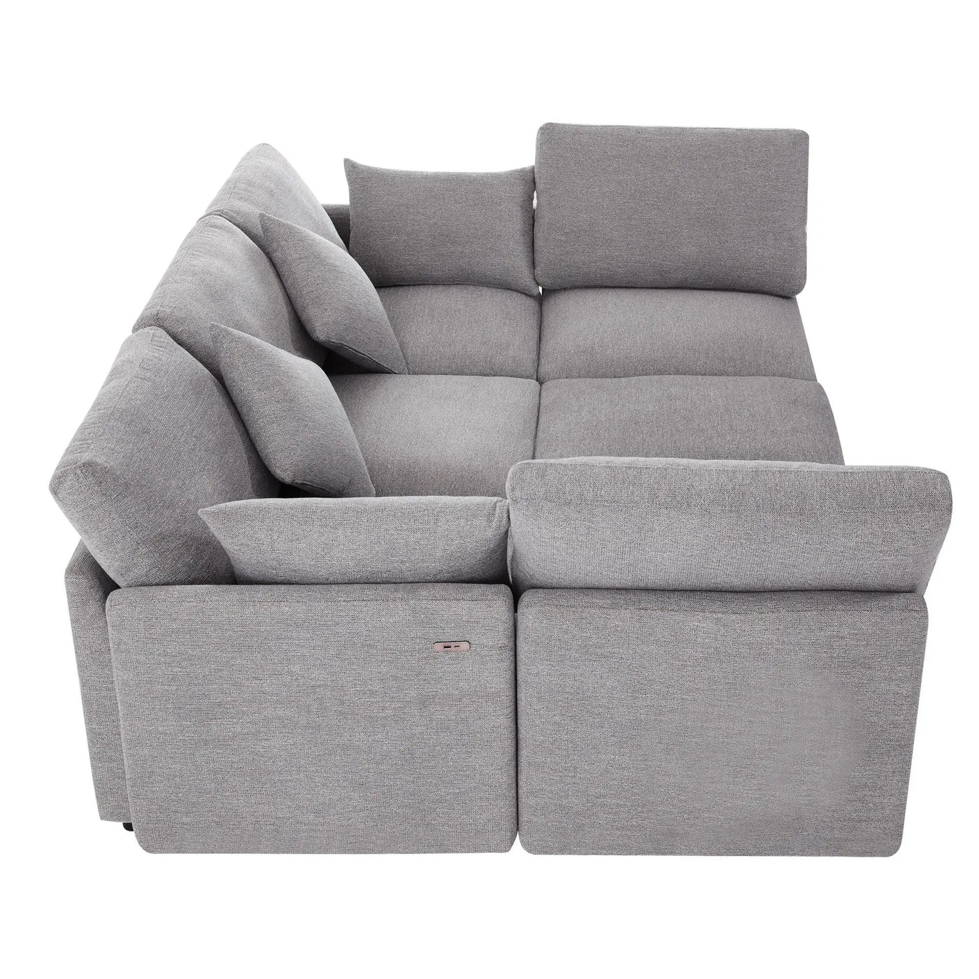 Sectional Sofa Modular U-Shaped With Ottoman & USB Ports by HouseOfZazla