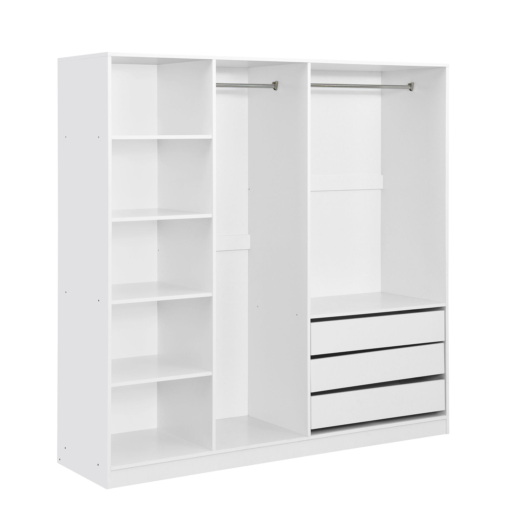 Doorless Storage Wardrobe For Dedroom With Shelves And 3 Drawers by HouseOfZazla