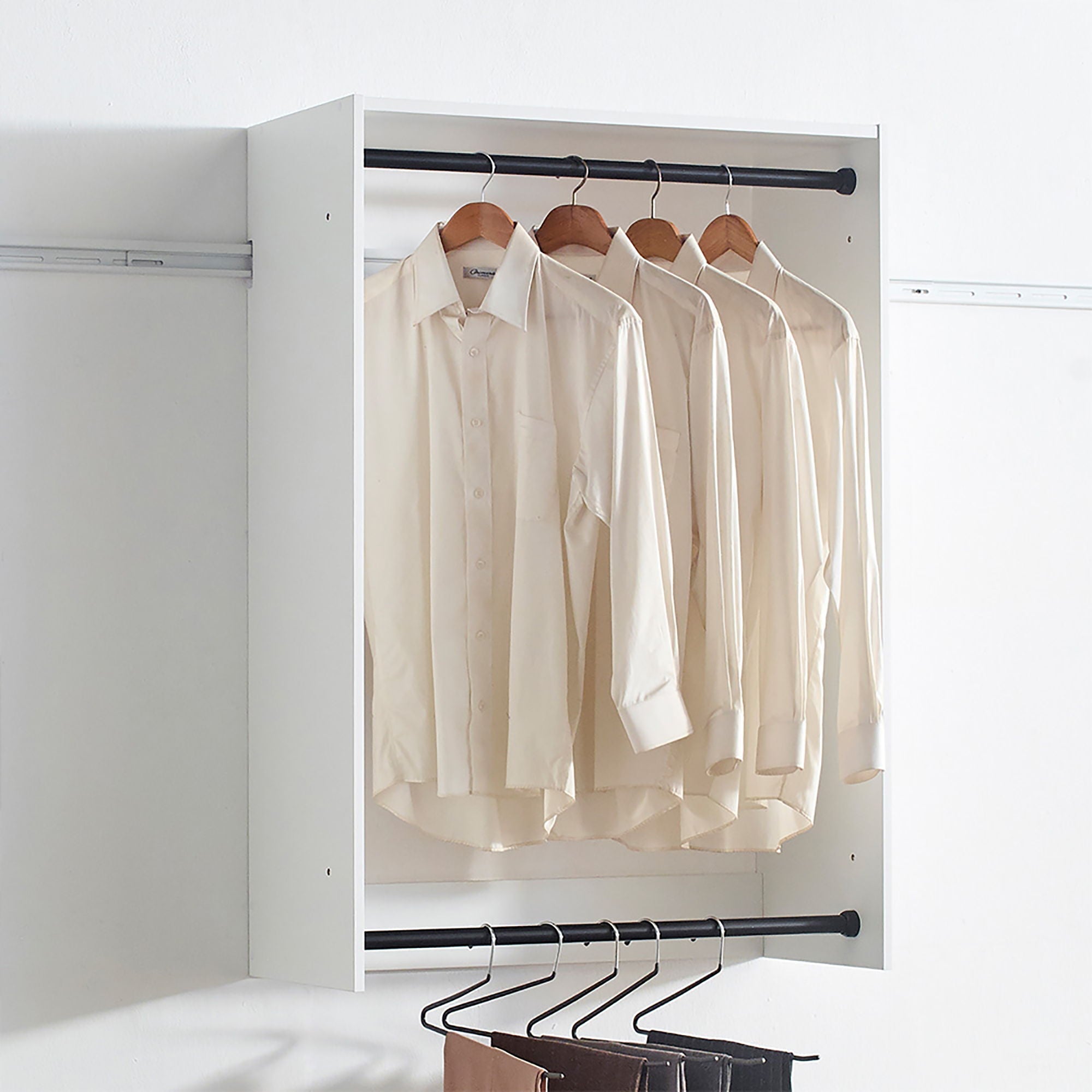 Devi - Wall Mounted Wood Closet System, Modular Units by HouseOfZazla