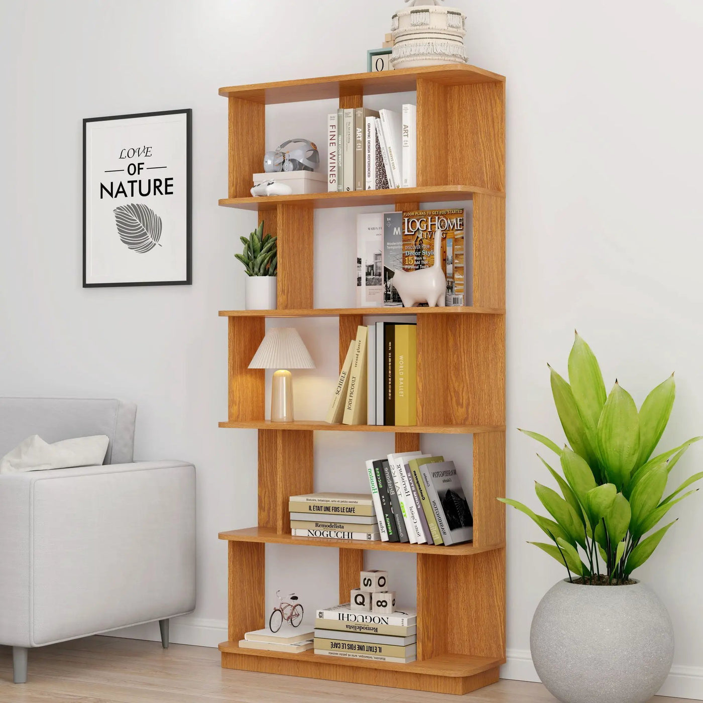 Modern 5 Tier Open Storage Bookcase by HouseOfZazla