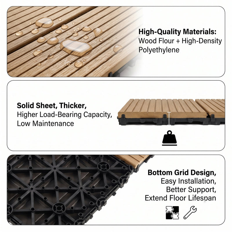 Interlocking WPC Deck Tiles 11.8"x11.8" (25 Pack), photo 5 of 8