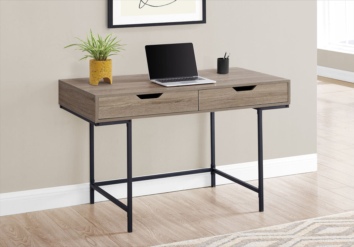 Contemporary Computer Desk with Storage Drawers - Stone-Look Finish, photo 10 of 24
