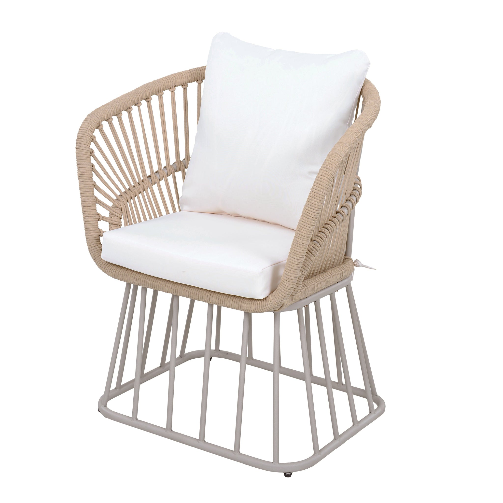 Outdoor 7-Piece Dining Set - Rectangular Teak Wood Table + 6 Wicker Chairs with Cushions by HouseOfZazla