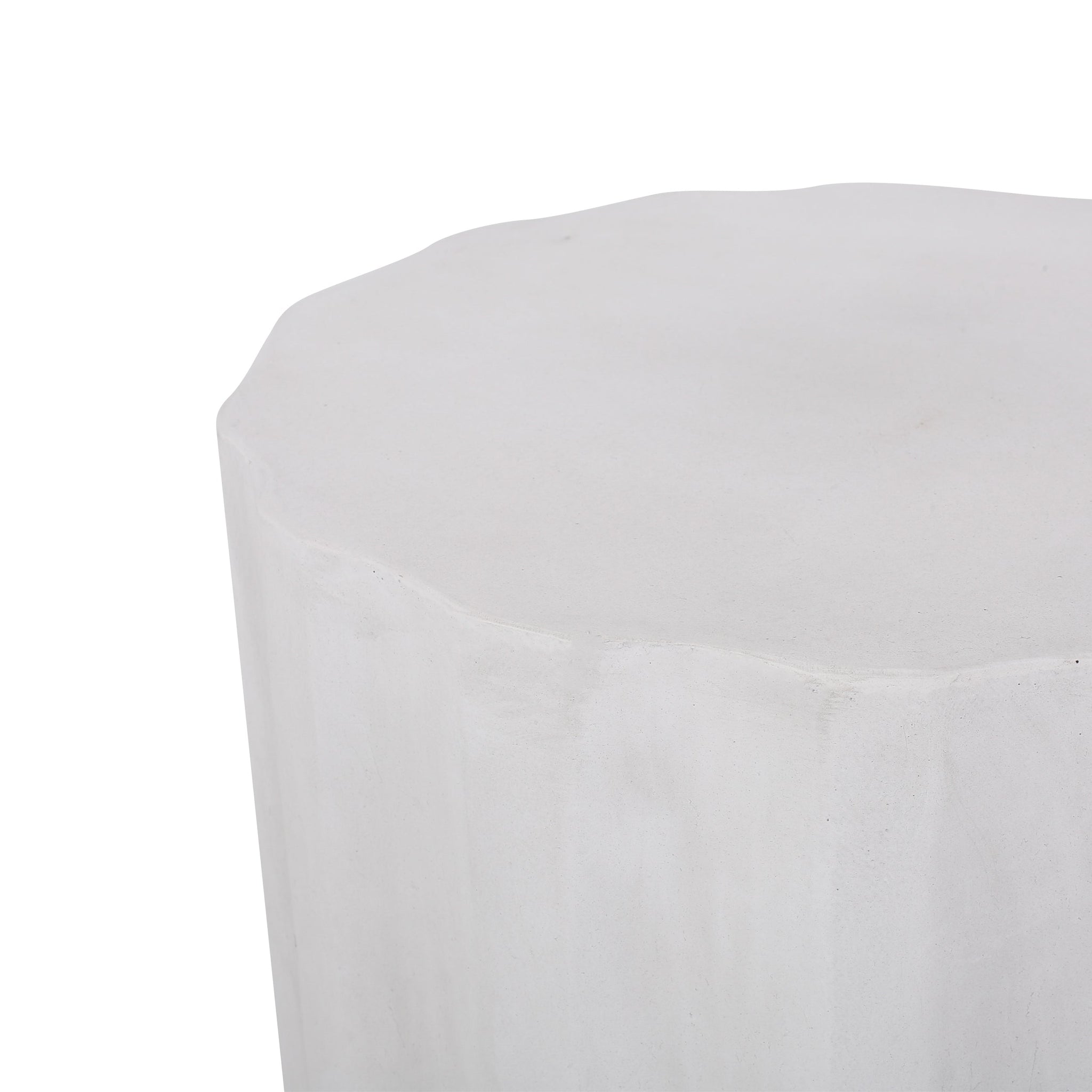 Outdoor Lightweight Concrete Side Table, Antique White by HouseOfZazla