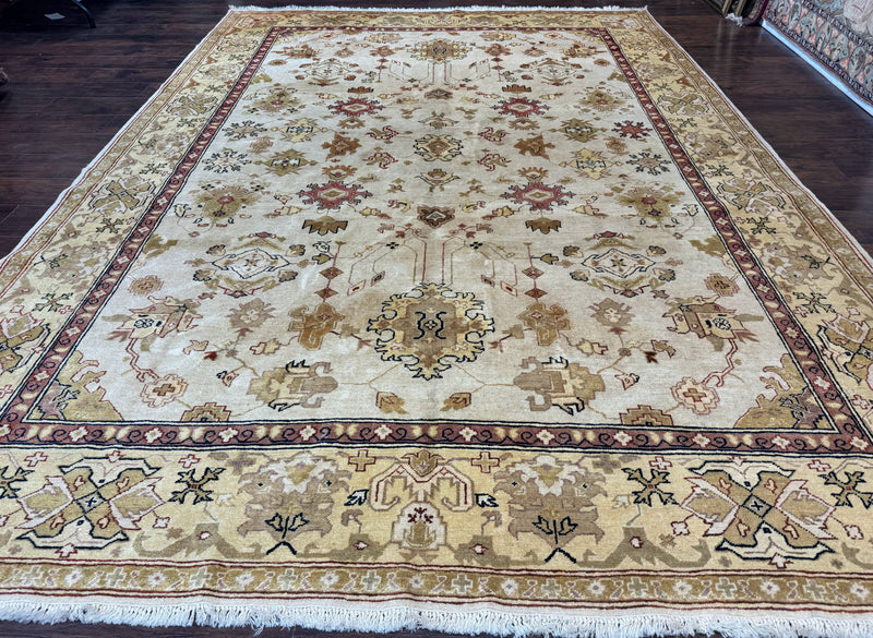 Turkish Oushak Rug 9x12, Oat Color, Wool Carpet by Jewel Rugs