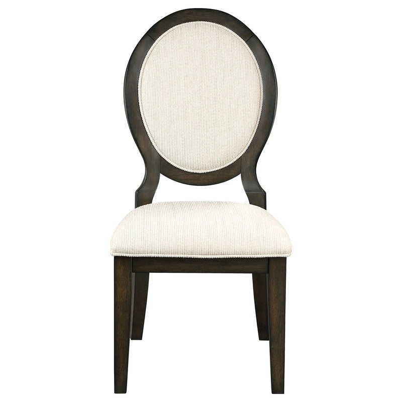 Twyla Oval Back Dining Side Chair Dark Cocoa (Set of 2) by Unique Piece Furniture