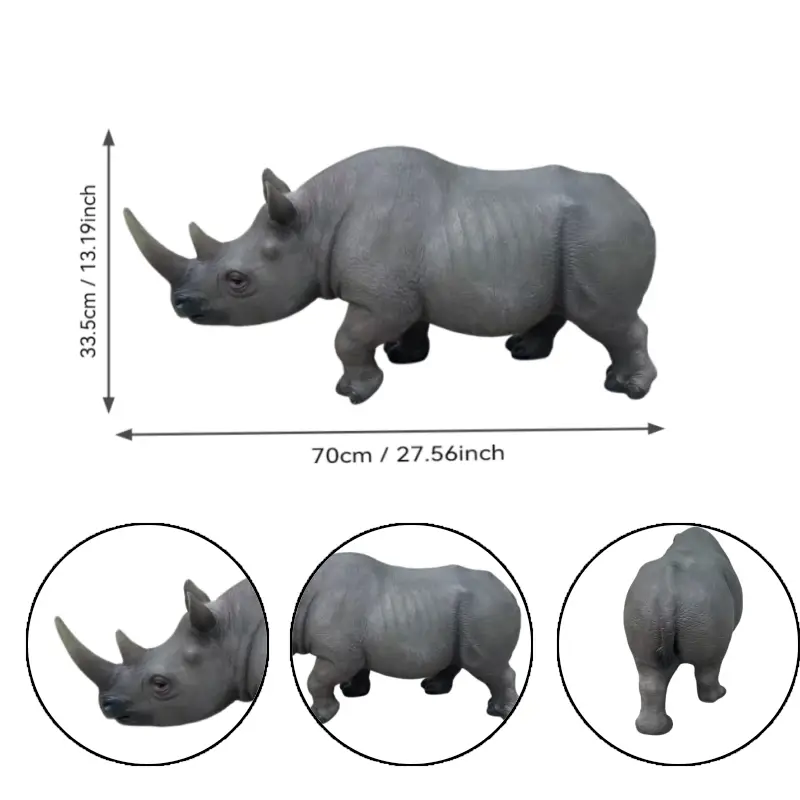 27.5" Large Realistic Rhinoceros Garden Statue by HouseOfZazla