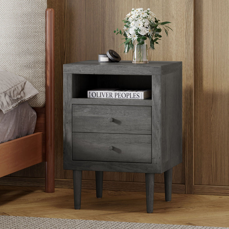 Nystrom Mid Century Modern 2 Drawer Nightstand by HouseOfZazla