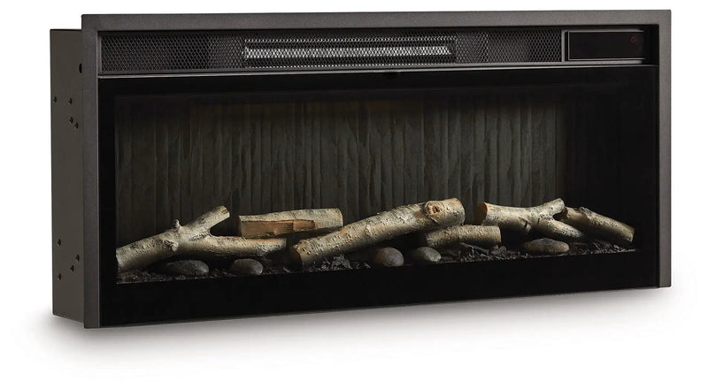 Entertainment Accessories - Fireplace Insert With Faux Birch Log Set - Black by Unique Piece Furniture