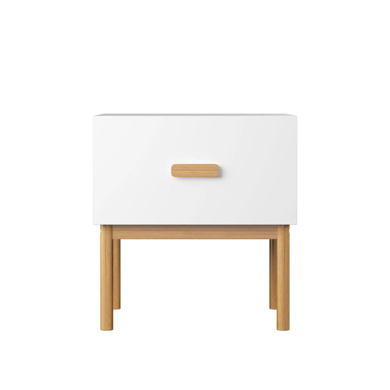 Nightstand With Drawer, Minimalist Bedside Table With Handle For Bedroom - White by Unique Piece Furniture