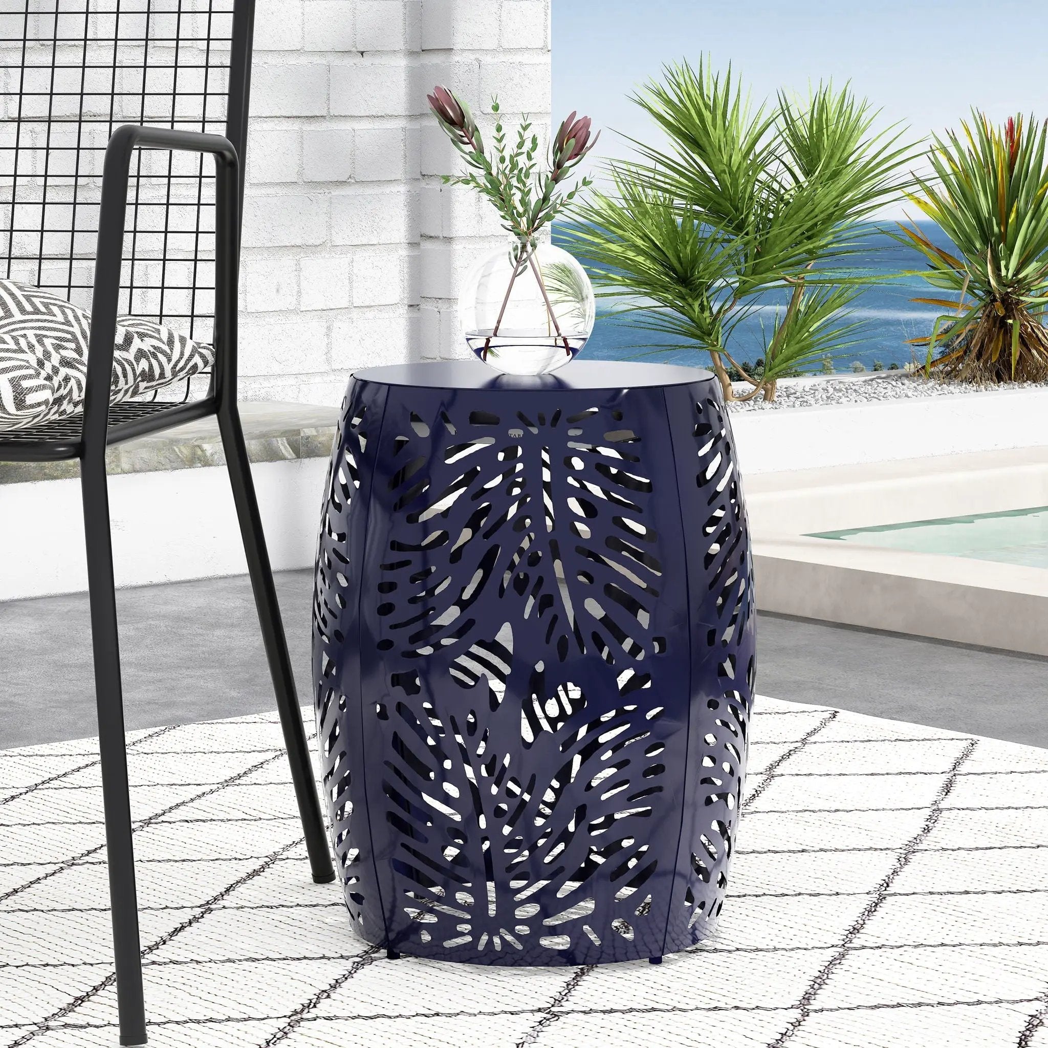 Modern Design Metal End Table, Large by HouseOfZazla