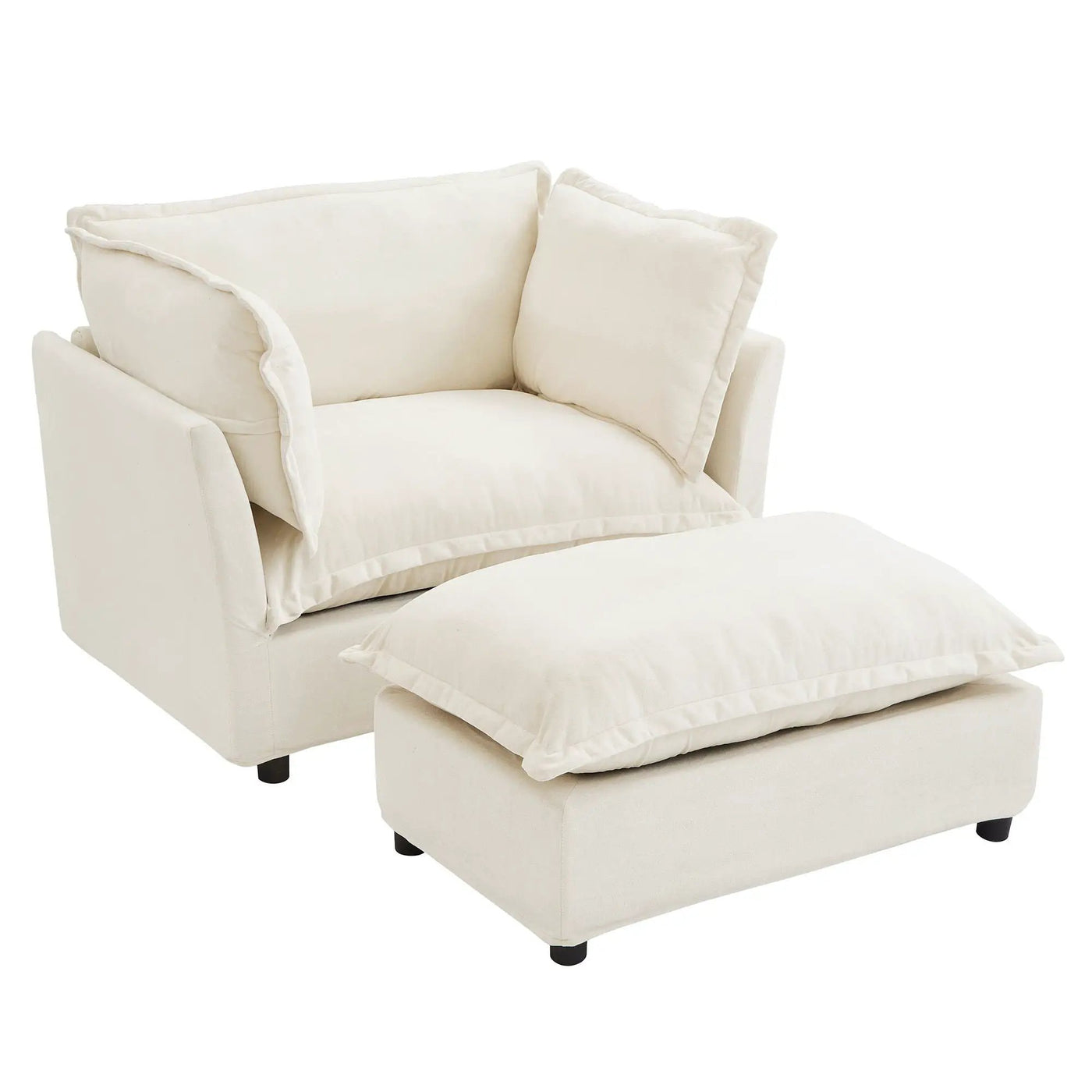 Modern Armchair Sofa With Movable Ottoman by HouseOfZazla
