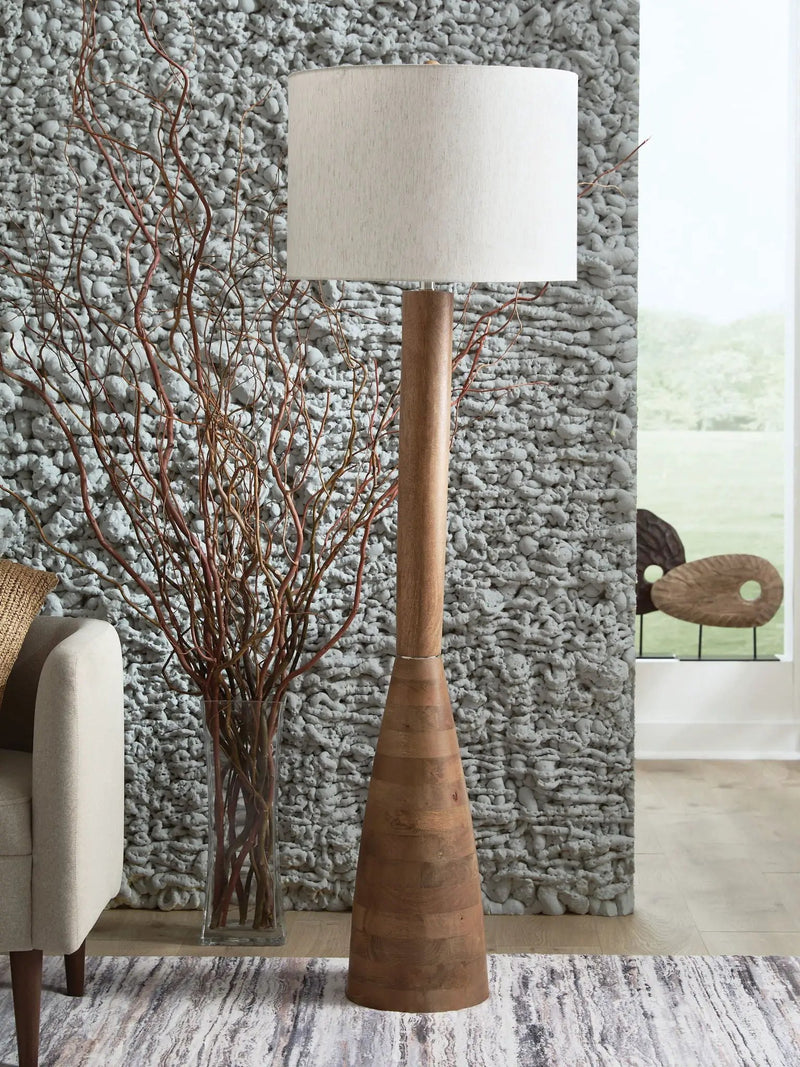 Ailsa - Wood Floor Lamp - Natural Brown by Unique Piece Furniture