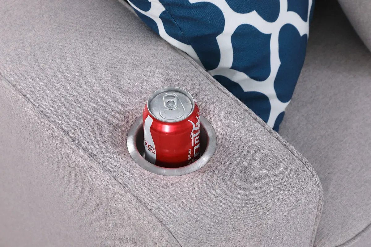 Cooper - Comfort Sectional Sofa With Ottomans And Cupholder by HouseOfZazla