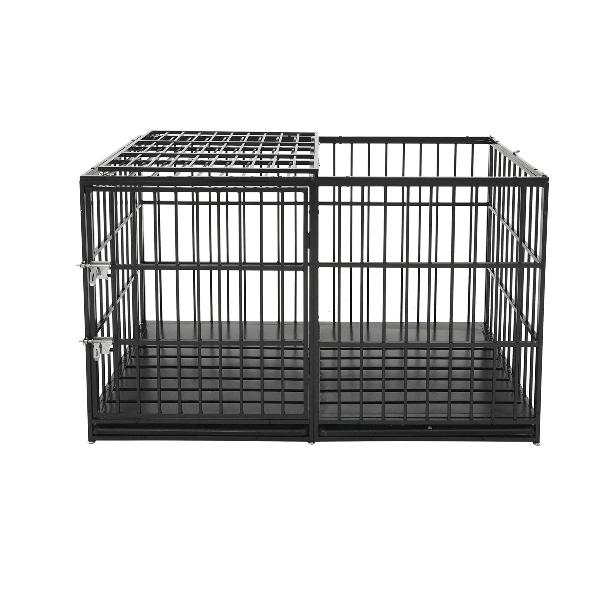 Extra Large Heavy Duty Dog Crate With Removable Pans For Dogs - Black by HouseOfZazla