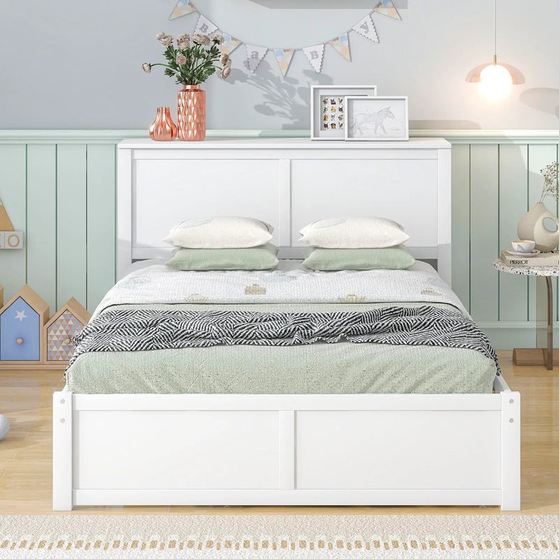Storage Platform Bed With Pull Out Shelves And Trundle by Unique Piece Furniture