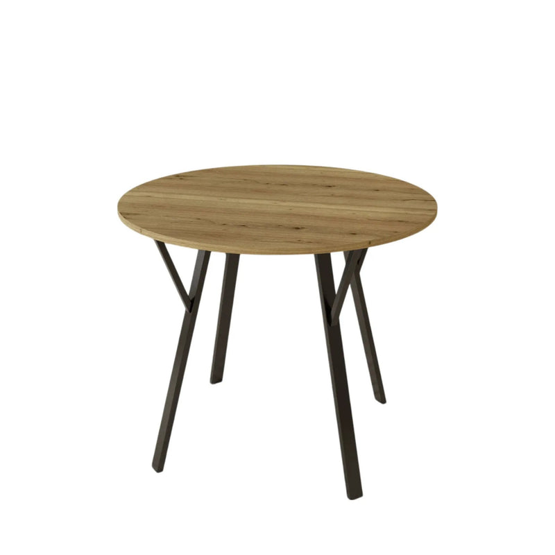 Round Dining Table for 2-4 People - Rustic Brown by HouseOfZazla