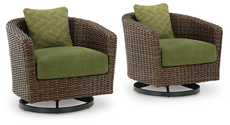 Horizon Hall - Swivel Lounge With Cushion - Brown / Green by Unique Piece Furniture