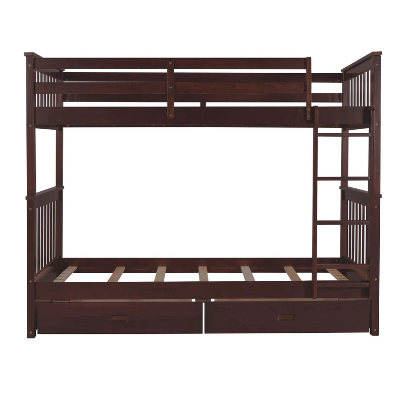 Bunk Bed With Ladders And 2 Storage Drawers by Unique Piece Furniture