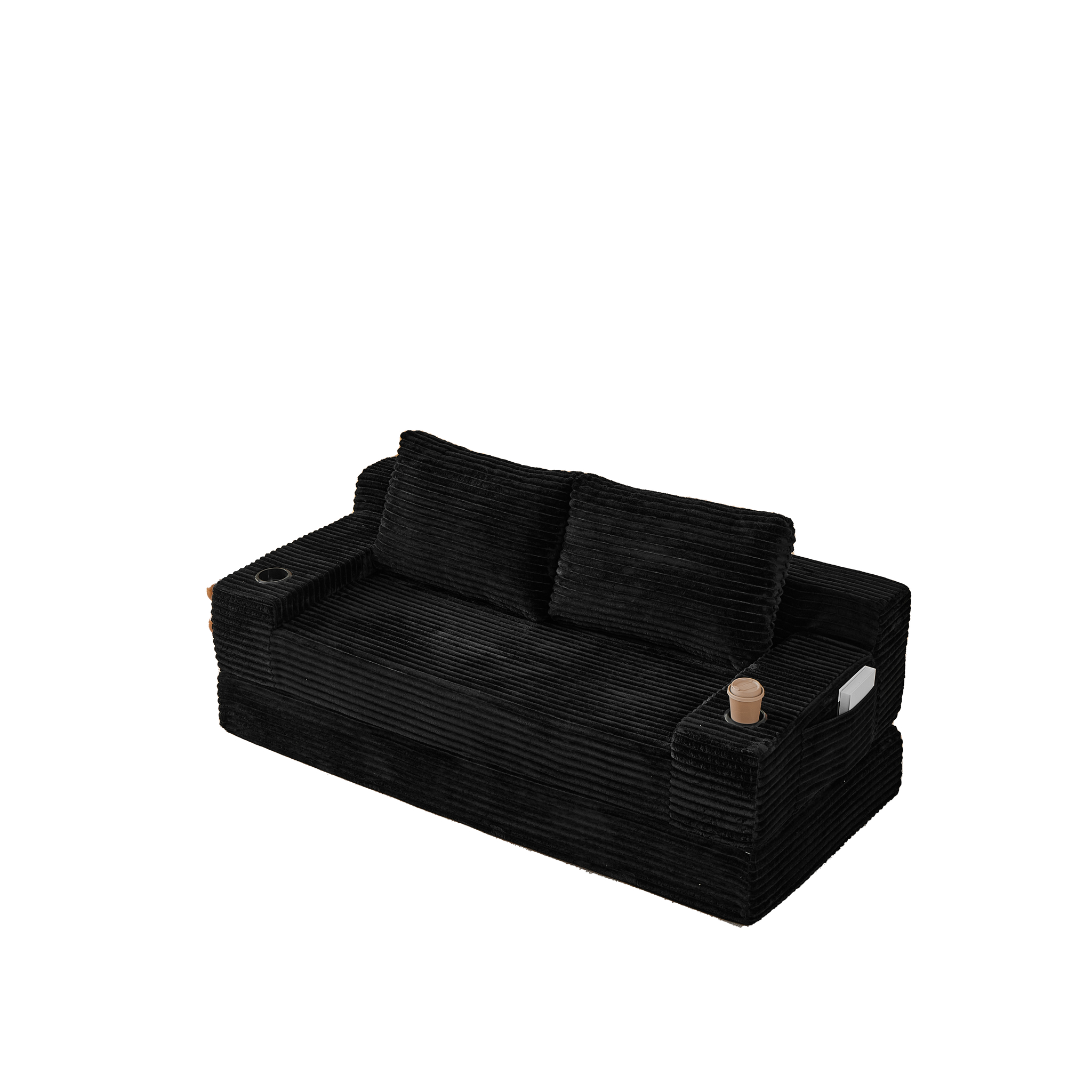 70.8-Inch Corduroy Two-in-One Sofa Bed by HouseOfZazla