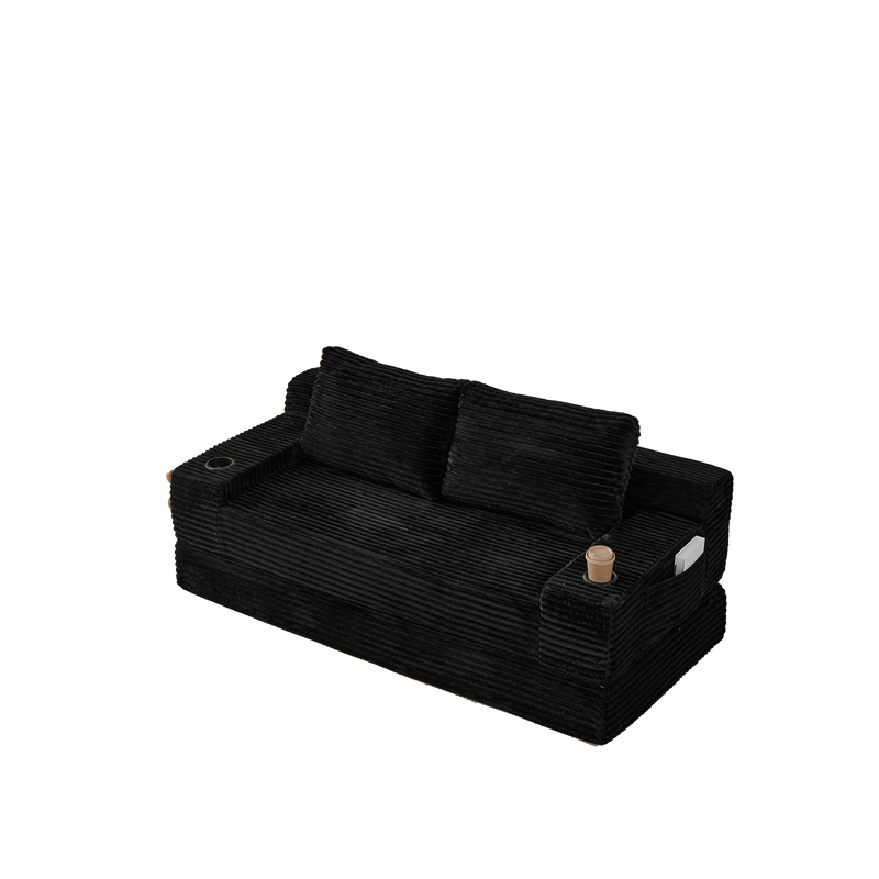 70.8-Inch Corduroy Two-in-One Sofa Bed by HouseOfZazla
