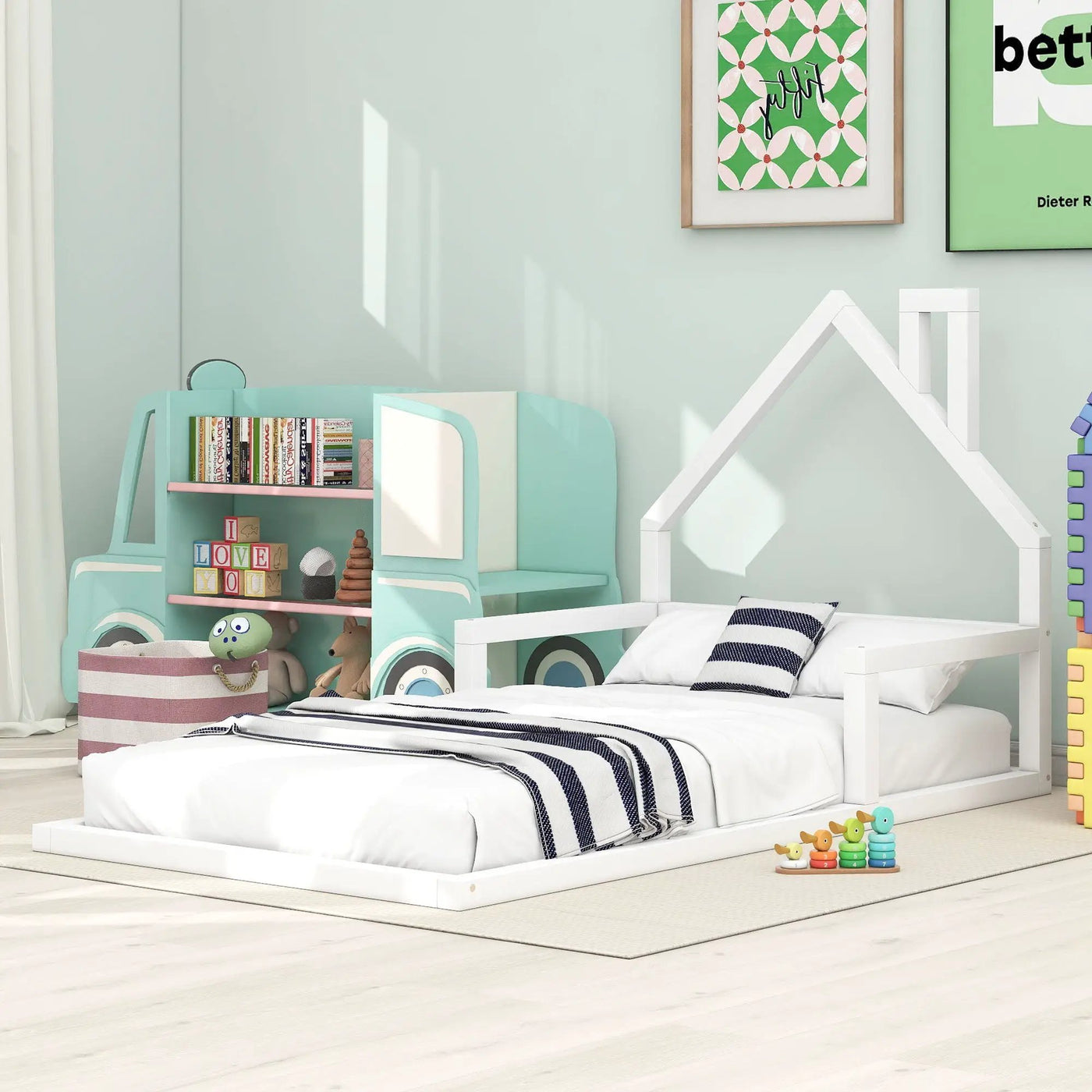 Floor Bed With House Shaped Headboard by HouseOfZazla