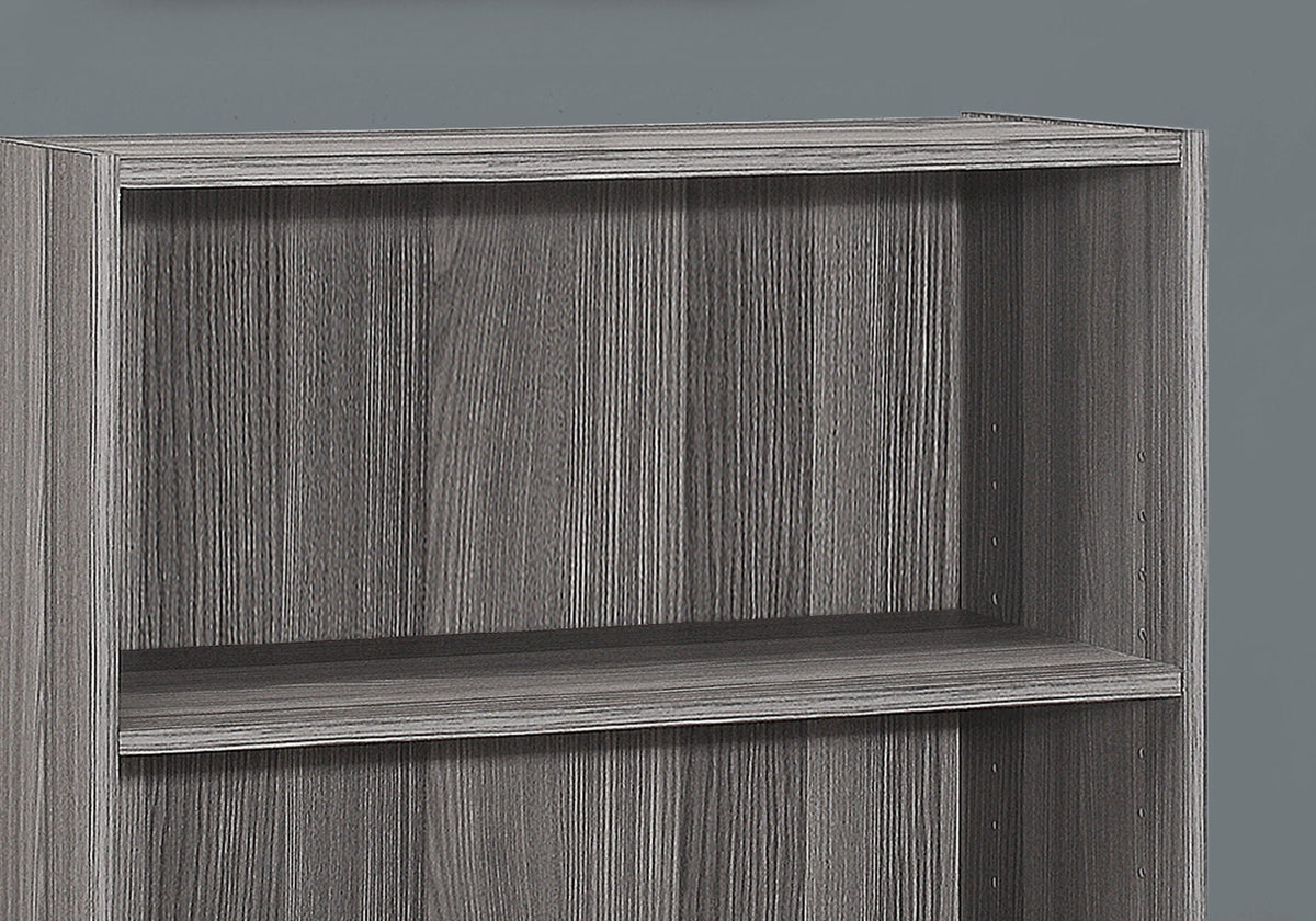 4-Tier Wood Bookshelf with Adjustable Shelves - Dark Gray, photo 3 of 4