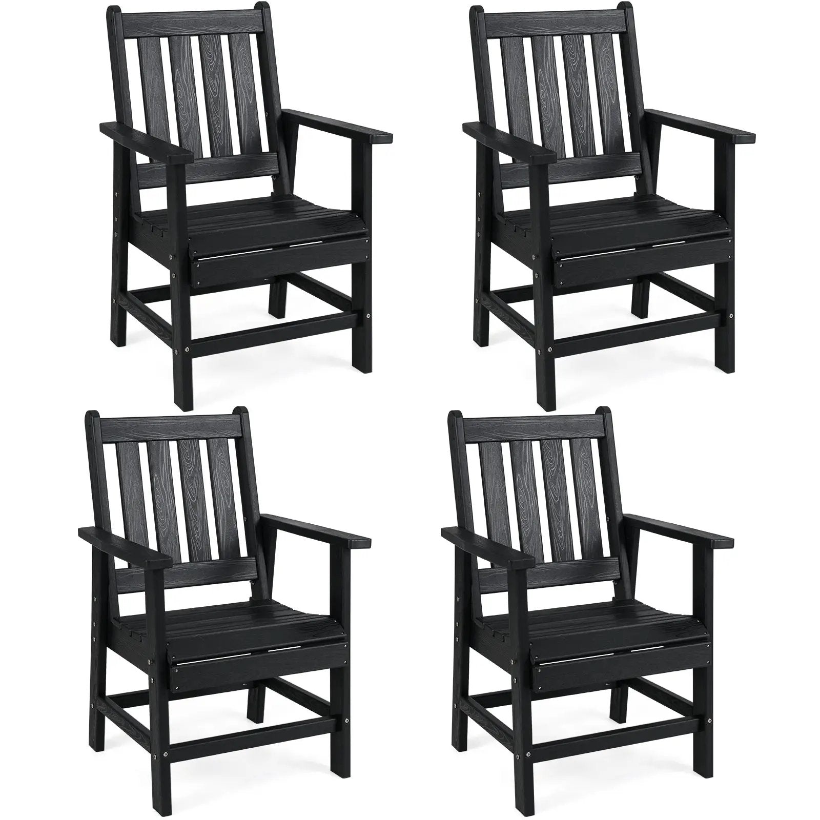 Set of 4 Patio Dining Chairs with Wide Armrests by DirectDeals