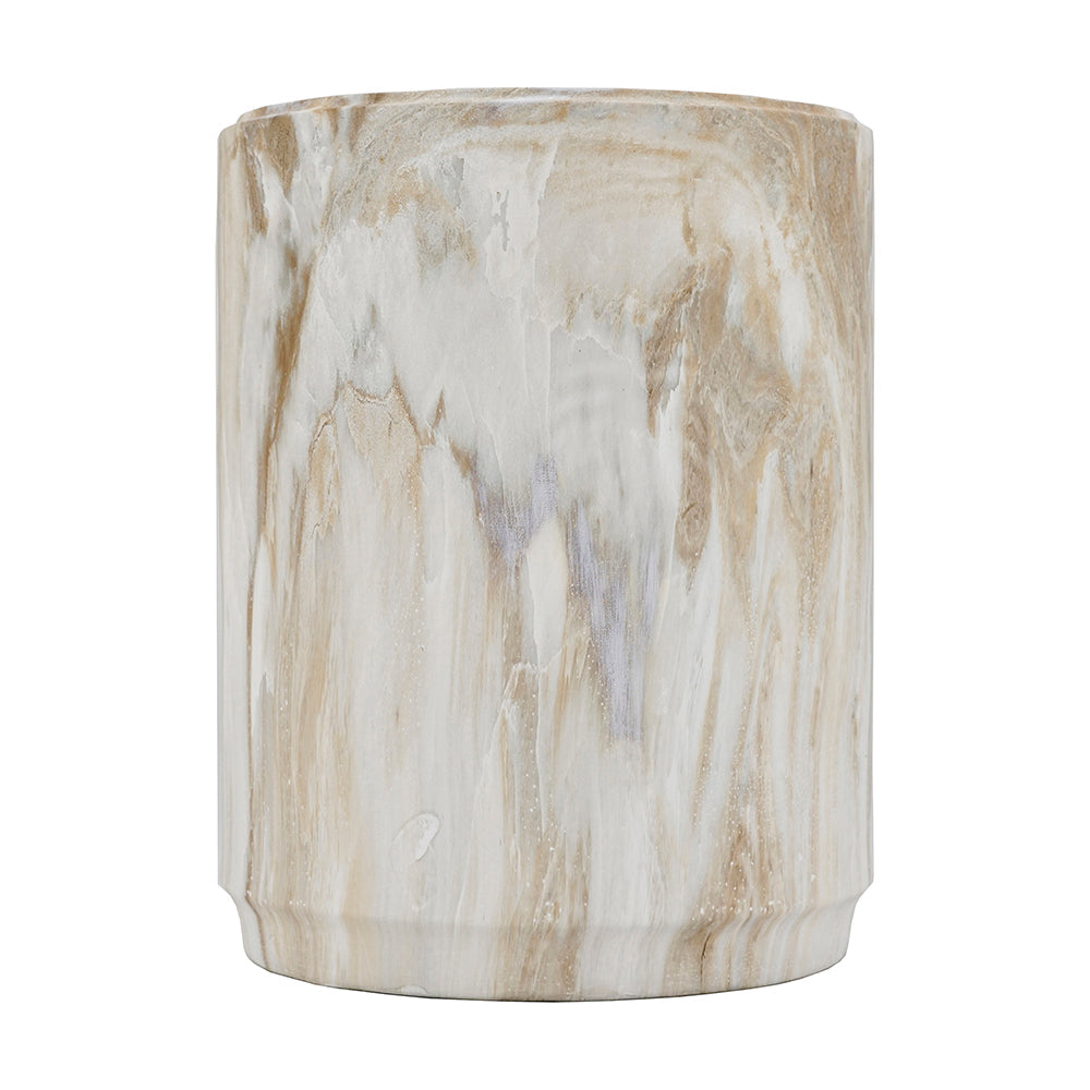 Marble-Look Stool Accent Table with Swirling Stone Finish - Beige, Green, or Black, photo 5 of 10