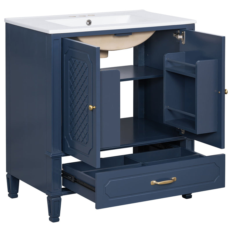 Bathroom Vanity With Sink, Soft Closing Door, Multi Functional Storage by HouseOfZazla